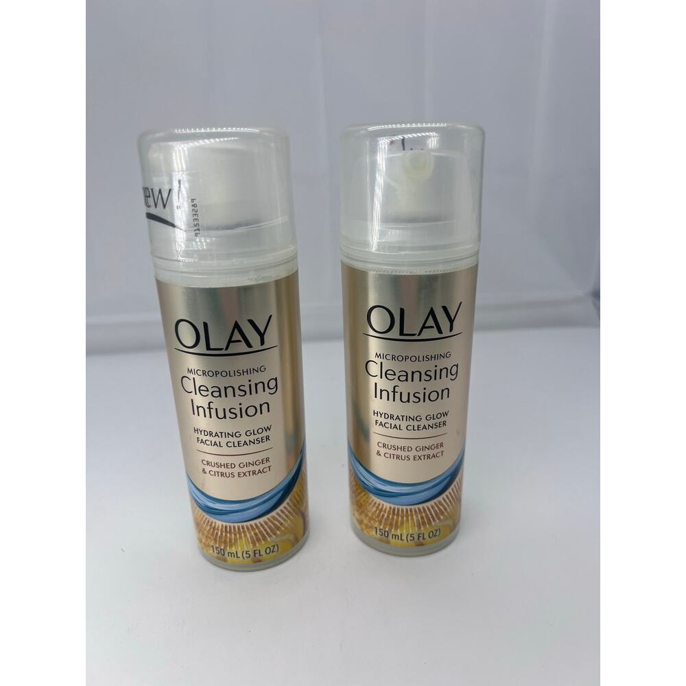 Lot of 2 - Olay Micropolishing Cleansing Infusion ginger & citrus 5oz